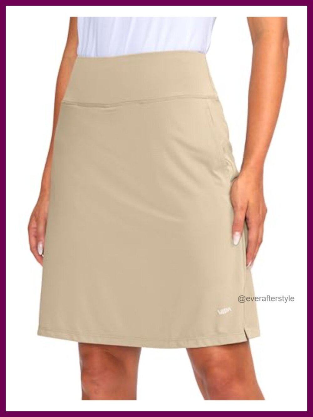 Knee Length Skort UPF50+ Athletic Golf Tennis Skirt with Pockets